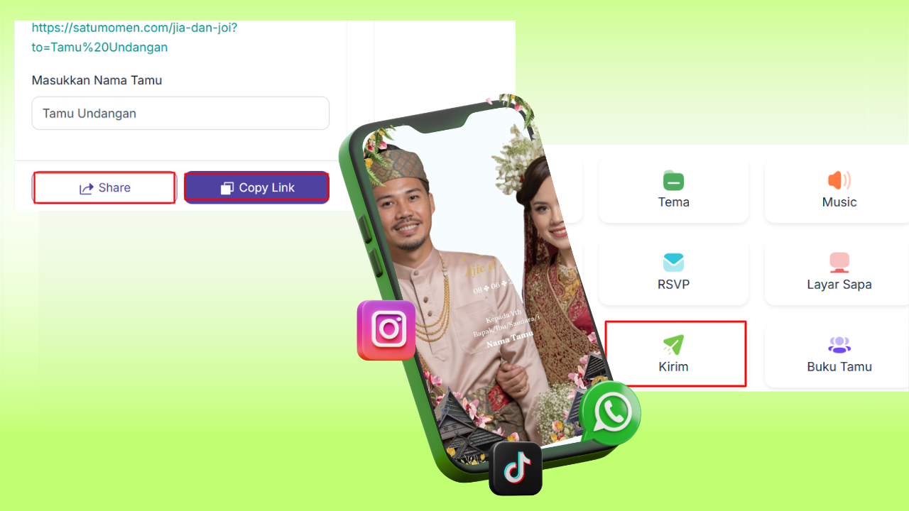 Cara Kirim Undangan Website Satu Momen