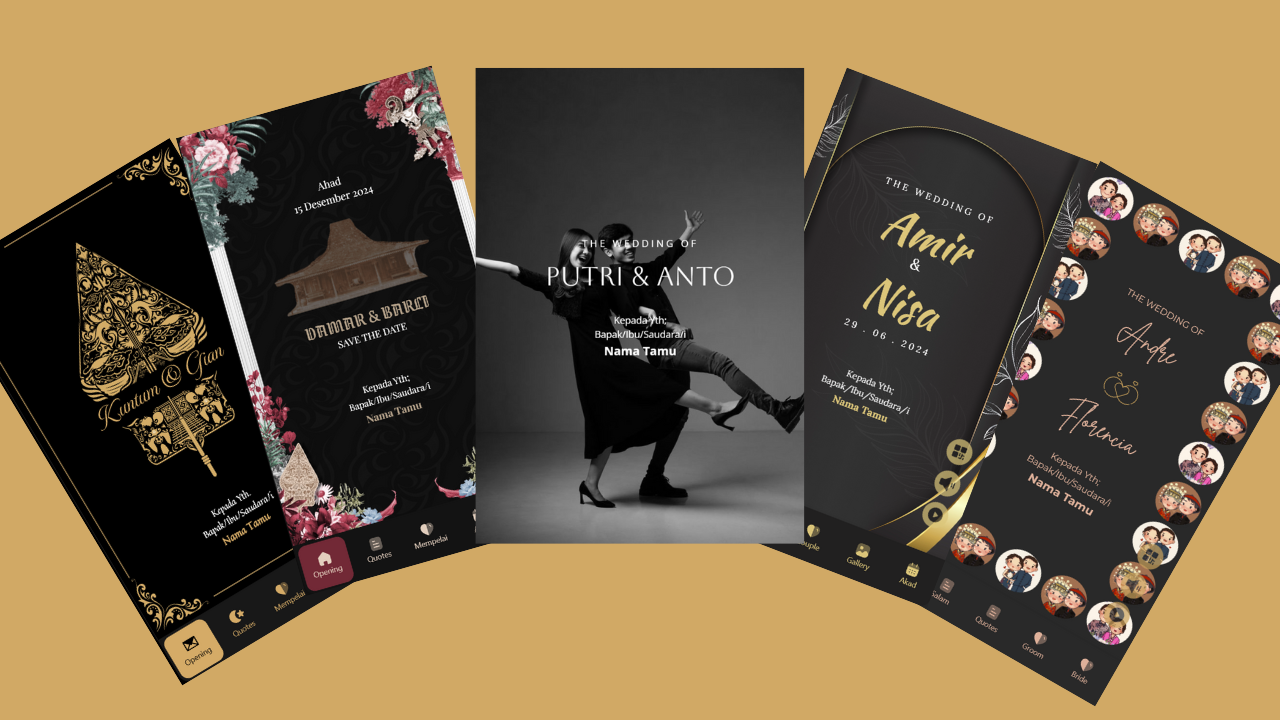 Inspirasi Tema Undangan Digital Hitam Elegan di Satu Momen