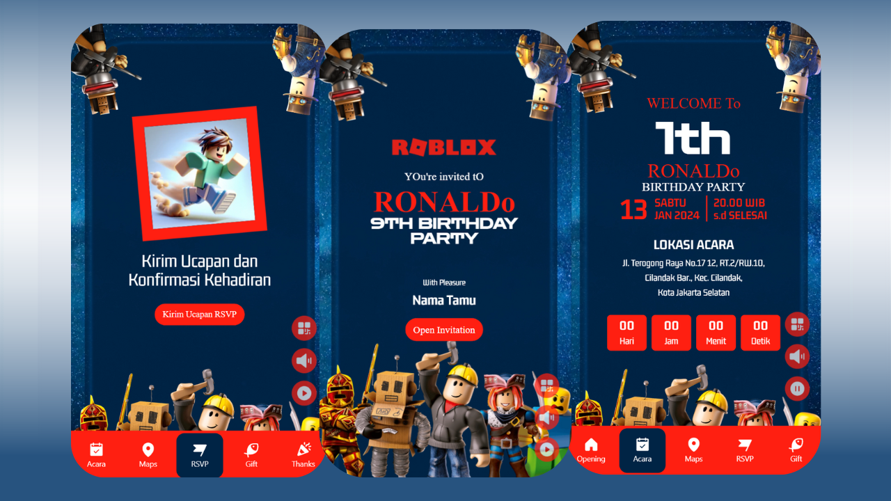 Tema Roblox di Satu Momen: Undangan Digital Seru untuk Pesta Ulang Tahun
