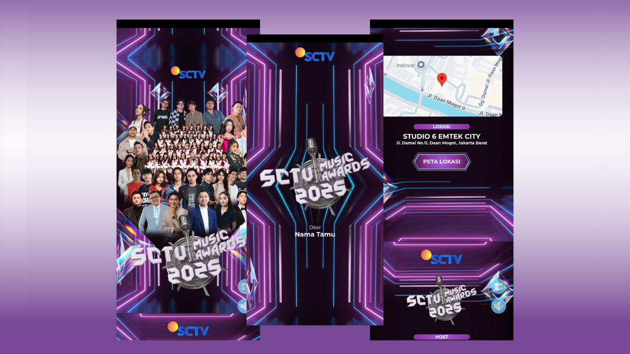 Satu Momen X SCTV Music Awards 2025: Undangan Digital Berkelas yang Menyatukan Desain, Teknologi, dan Branding