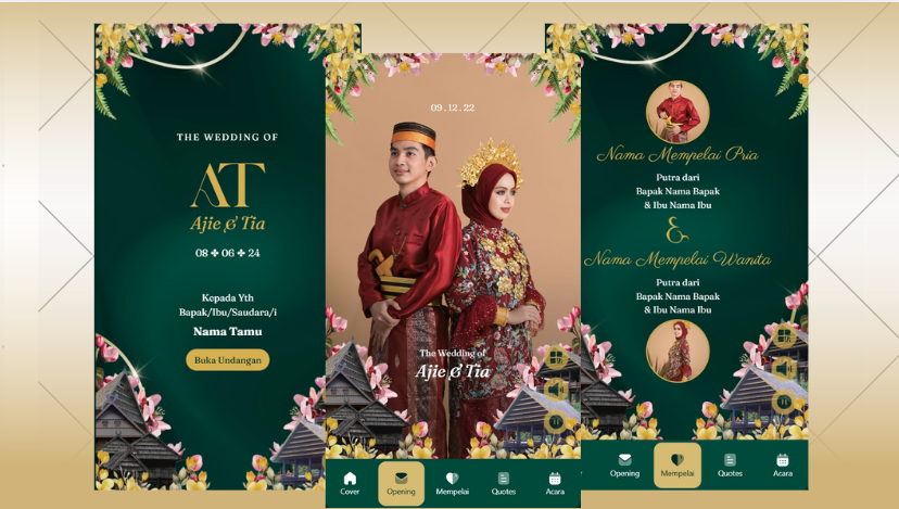 Undangan Pernikahan Elegan dengan Tema Turkish Green